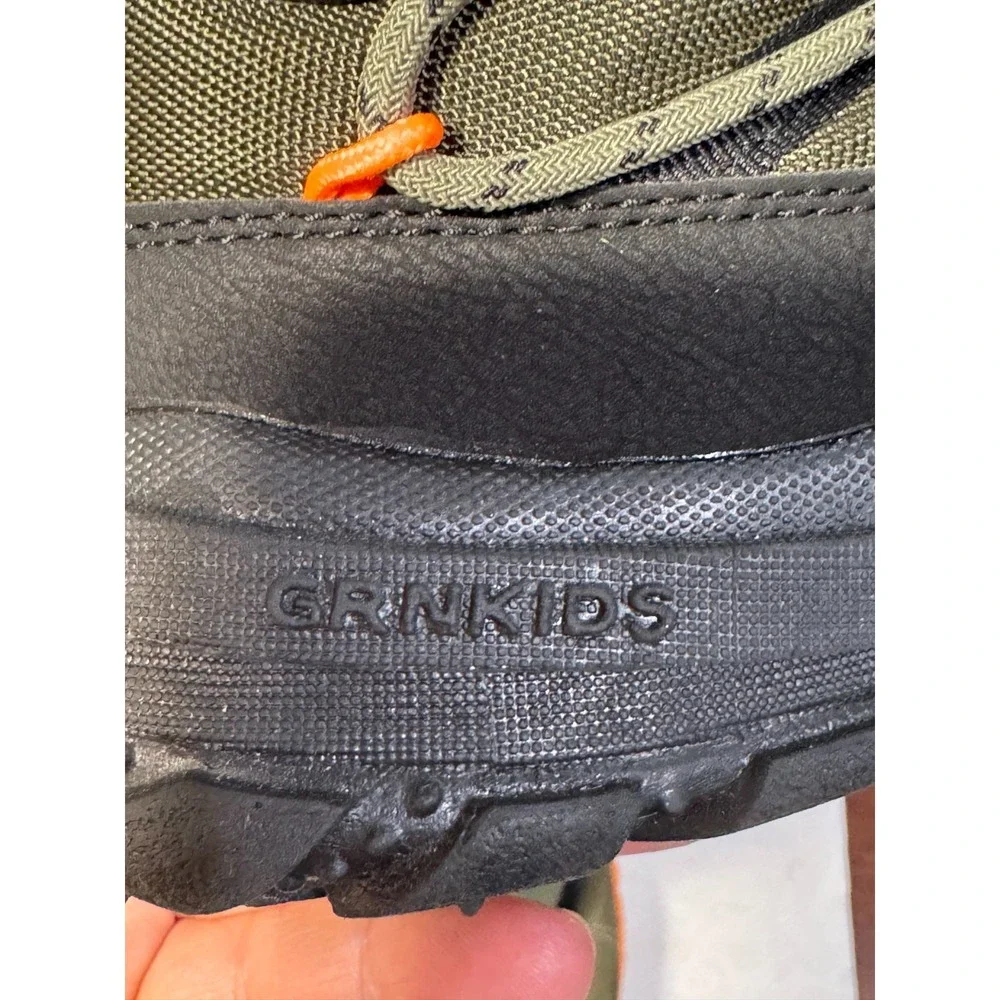 Grnkids Kids Winter Boots‎ US 4 EU 36 Olive Black Orange Fur Hiking Shoes